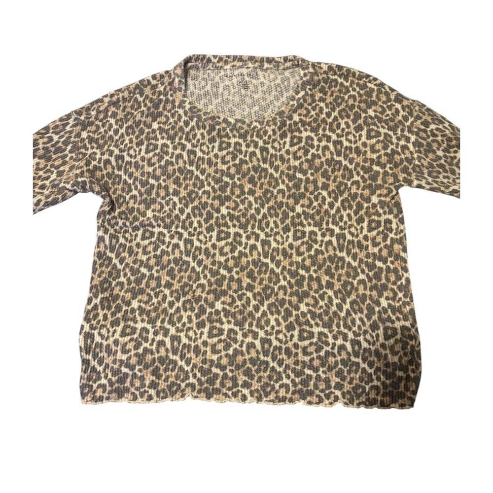 American Eagle Outfitters Leopard Print Short Sleeve Top